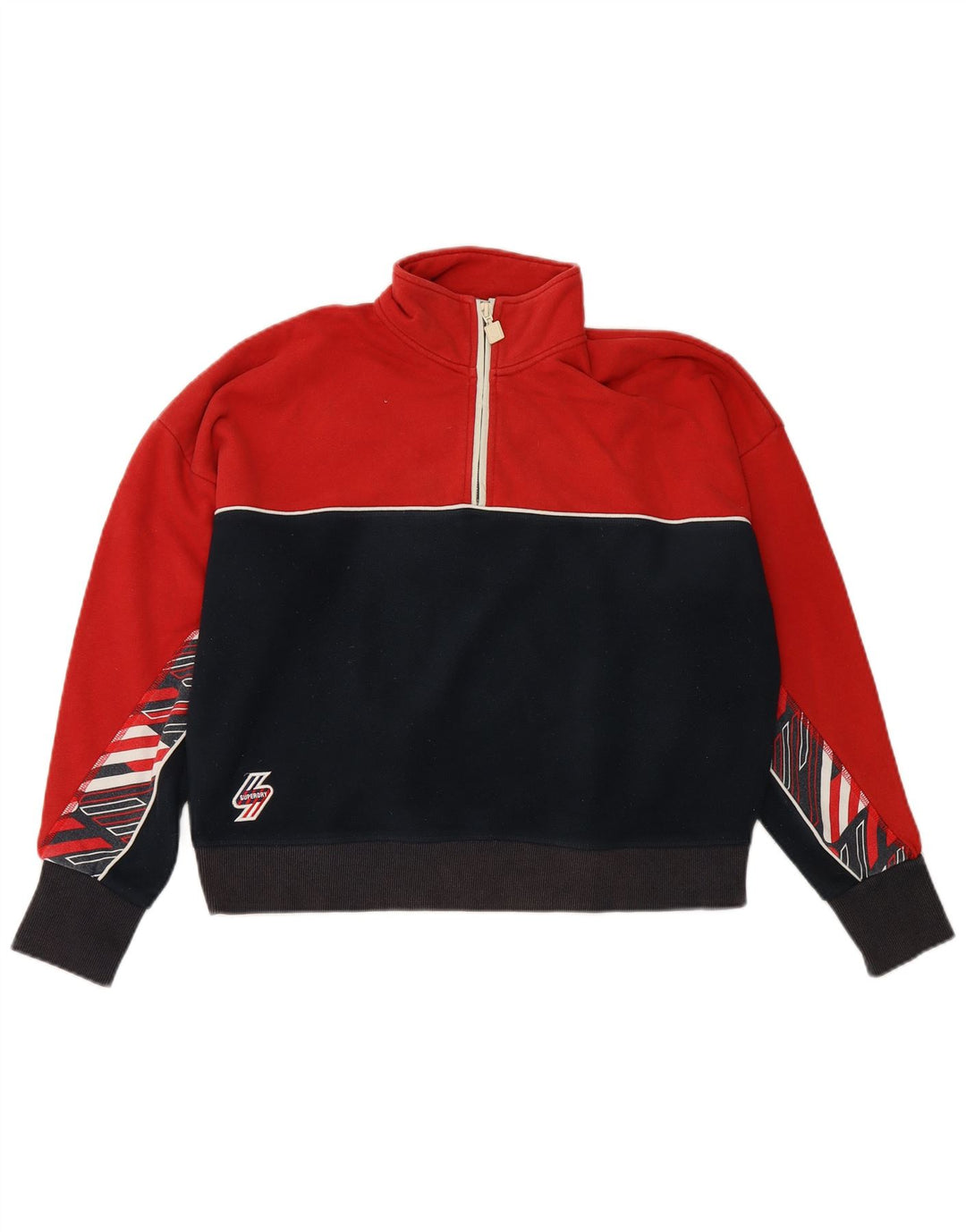 Pulover oversize din lână pentru femei SUPERDRY UK 16, mare, roșu, bloc de culoare