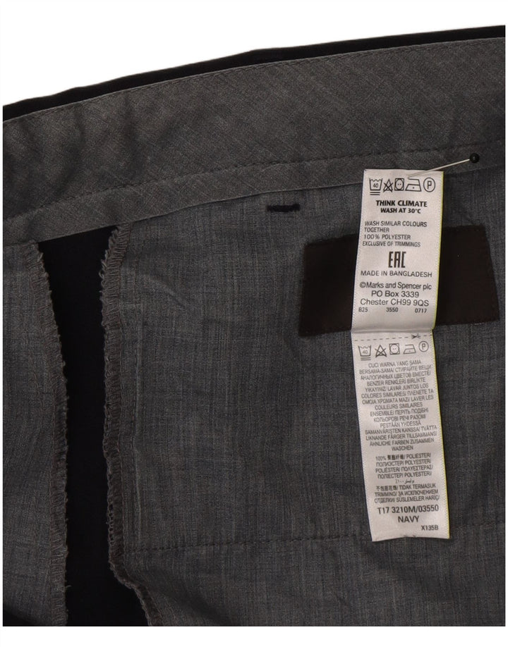 Marks & Spencer Mens Straight Regular Suit Trousers W40 L33 Navy Blue
