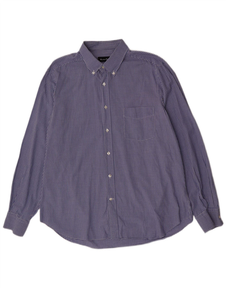 Cămașă Massimo Dutti pentru bărbați 2XL, bumbac vichy albastru