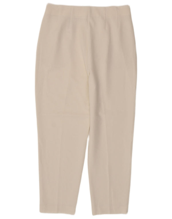 Marks & Spencer Pantaloni tăiați subțiri pentru femei UK 12 Medium W30 L26 Off White