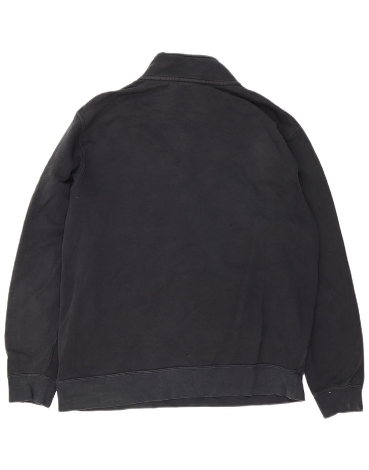 Pulover Nike pentru bărbați, cu fermoar, cu gât, bumbac mare, negru