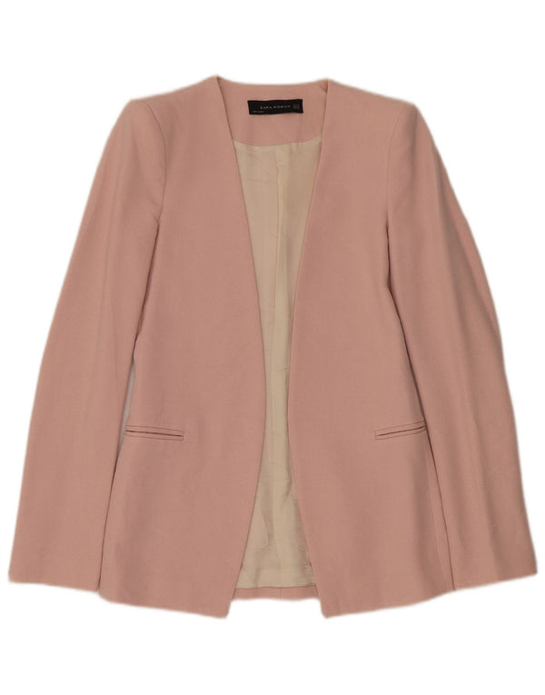 Jachetă Blazer pentru femei deschisă Zara UK 6 XS roz viscoză