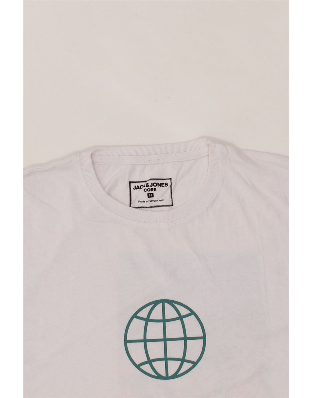 JACK & JONES Mens Graphic T-Shirt Top Medium White Cotton Vintage Jack & Jones and Second-Hand Jack & Jones from Messina Hembry 