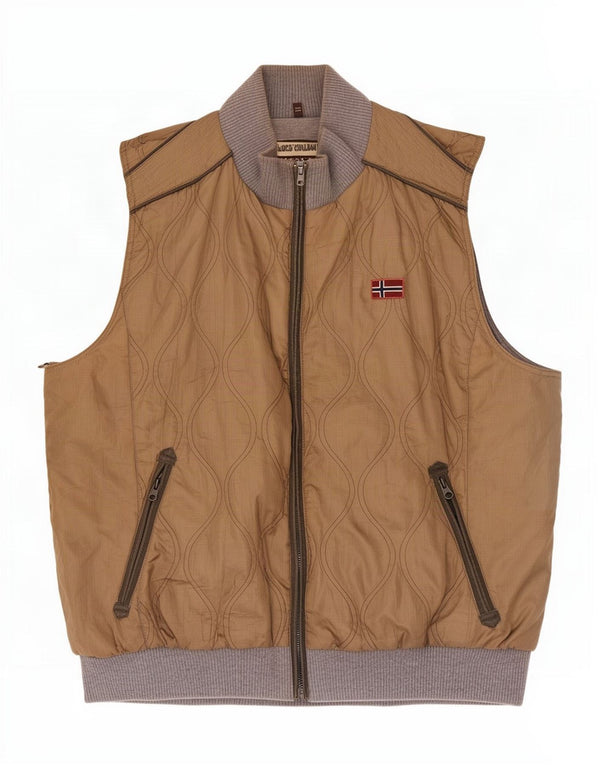 Napapijri Gilet matlasat pentru bărbați UK 46 3XL Bej Poliester color bloc