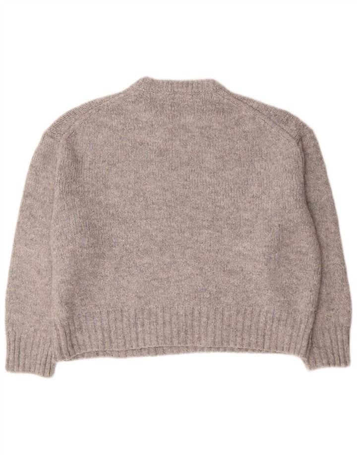Pulover supradimensionat pentru femei Zara, cu gâtul turn, UK 14 Medium Gri Acrilic