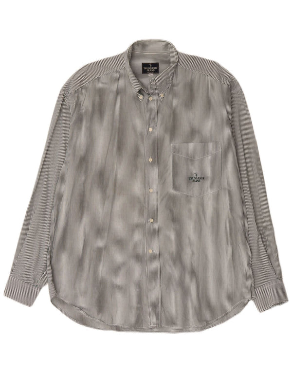 Cămașă pentru bărbați Trussardi Jeans XL, verde, bumbac cu dungi