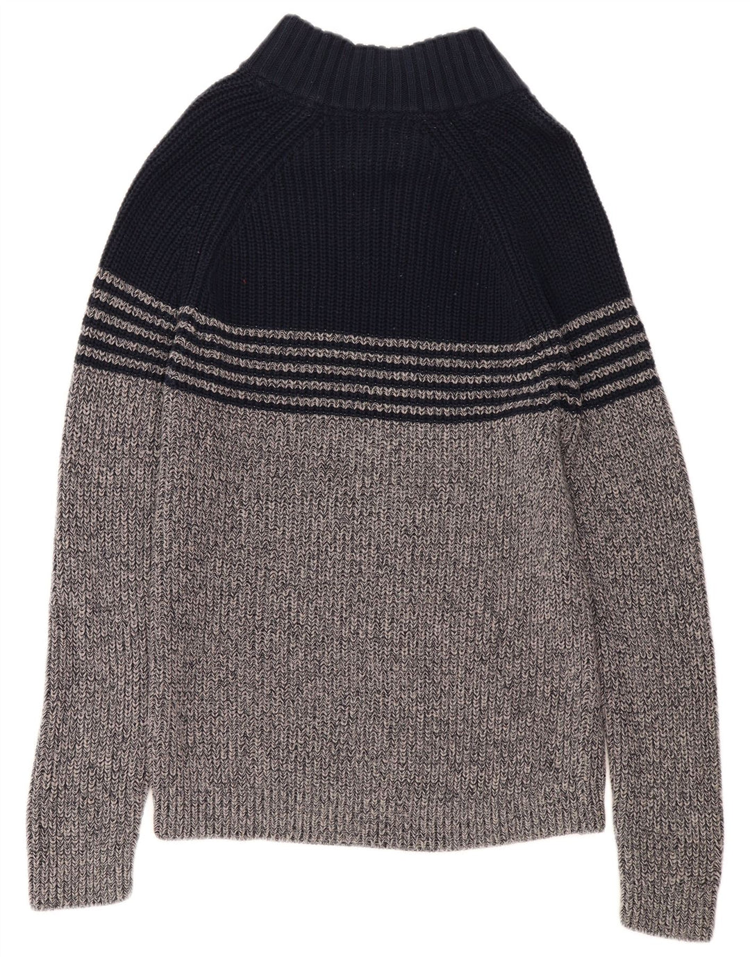 WHITE STUFF Pulover pentru femei cu gât cu nasturi, UK 16, mare, gri Colorblock