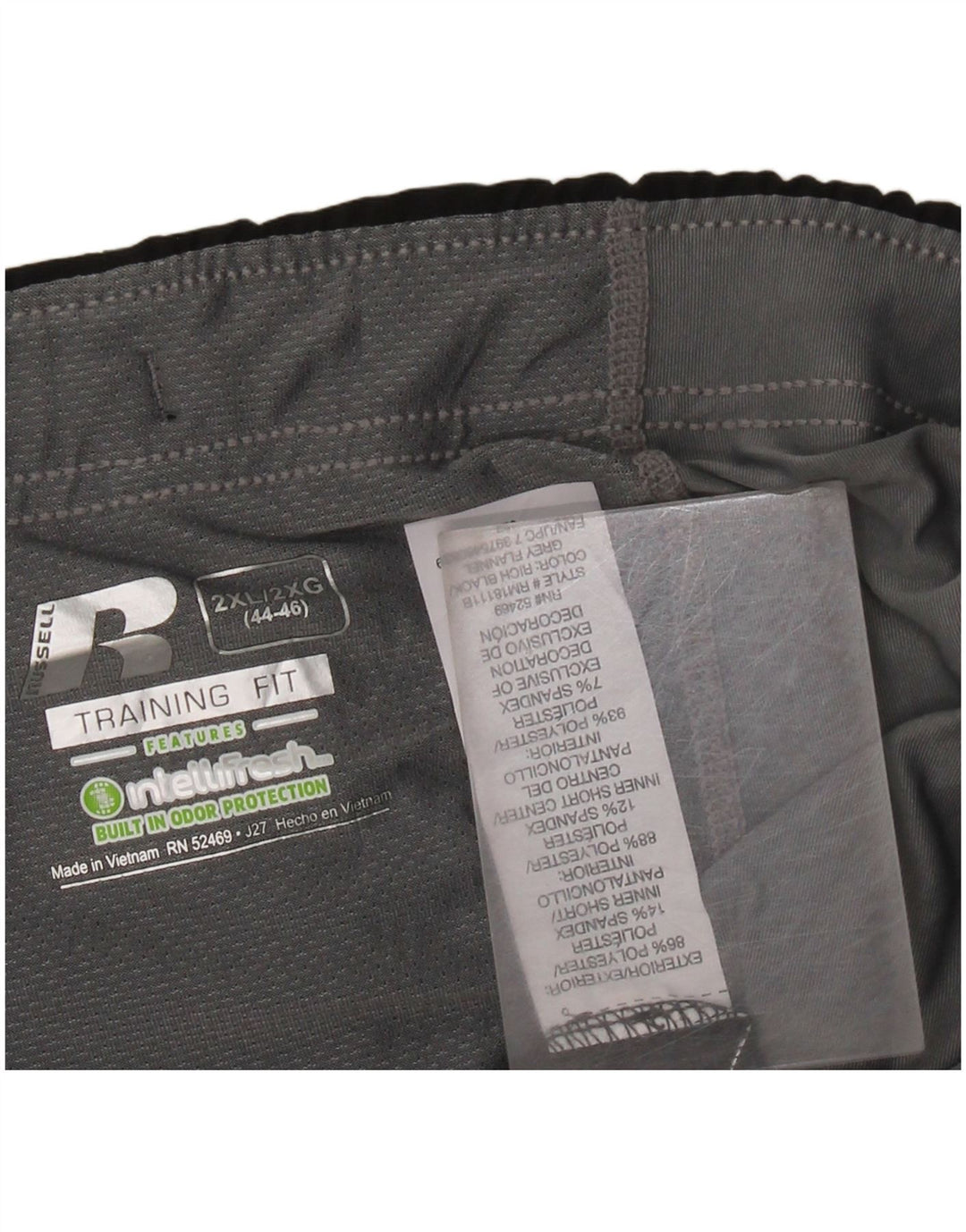 Pantaloni scurți sport Dri-Power pentru bărbați RUSSELL ATHLETIC 2XL poliester negru