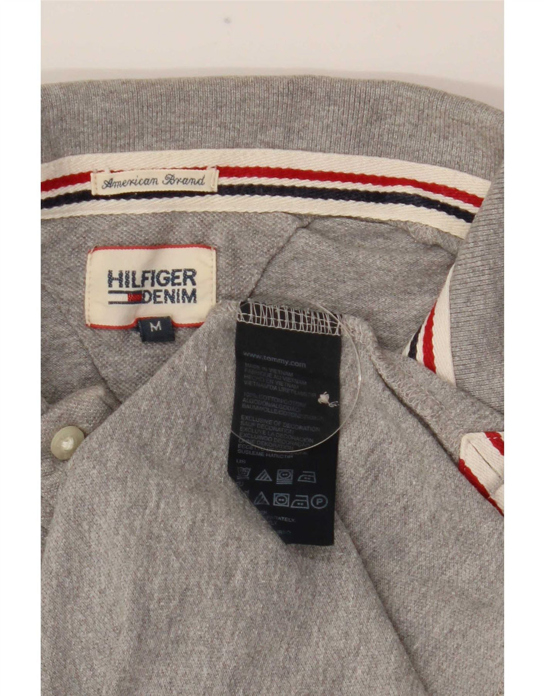 Tricou polo Tommy Hilfiger pentru bărbați, bumbac, gri mediu