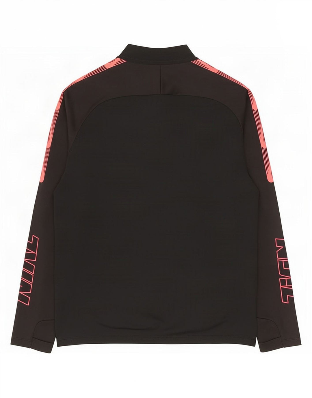 Top de trening pentru bărbați Dri Fit, cu fermoar și gât, negru, colorblock
