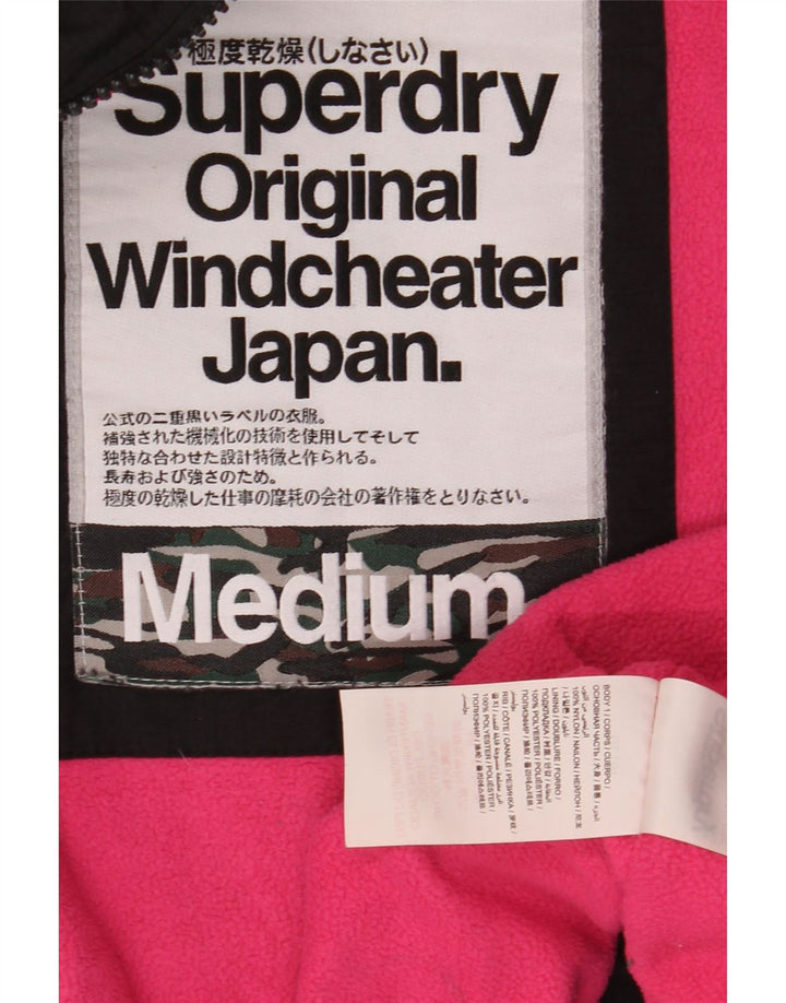 Jachetă Windbreaker cu glugă pentru femei SUPERDRY UK 14 Medium Black