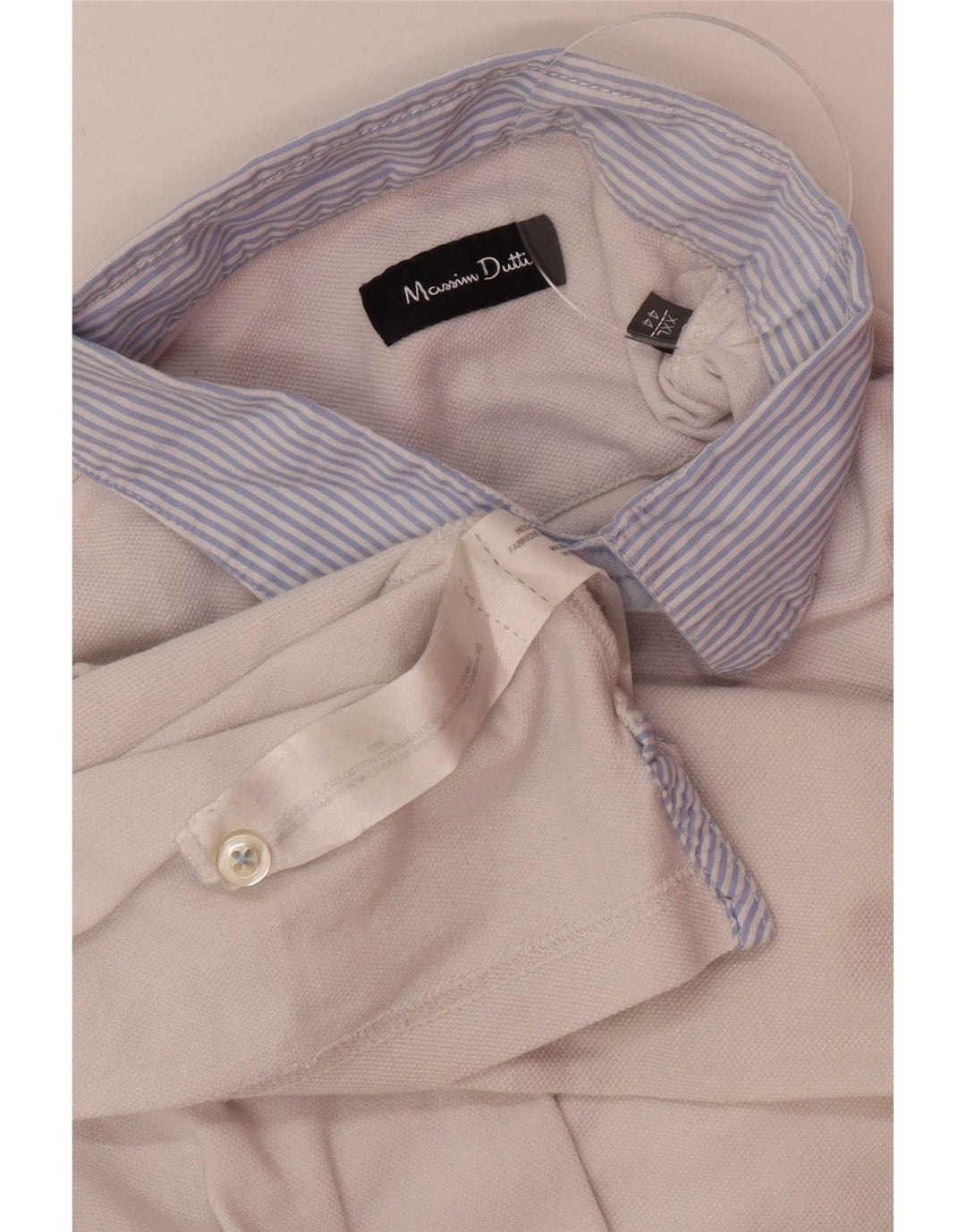 Tricou polo Massimo Dutti pentru bărbați, bumbac alb 2XL