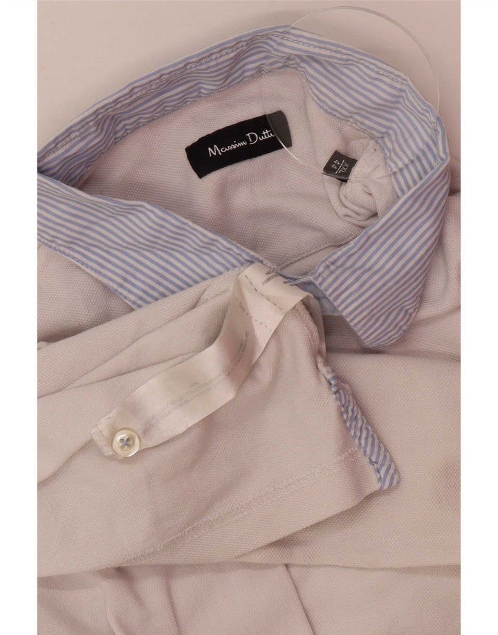 Tricou polo Massimo Dutti pentru bărbați, bumbac alb 2XL