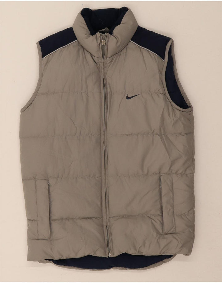 Gilet căptușit pentru băieți Nike 10-11 ani, gri mediu, poliester color bloc