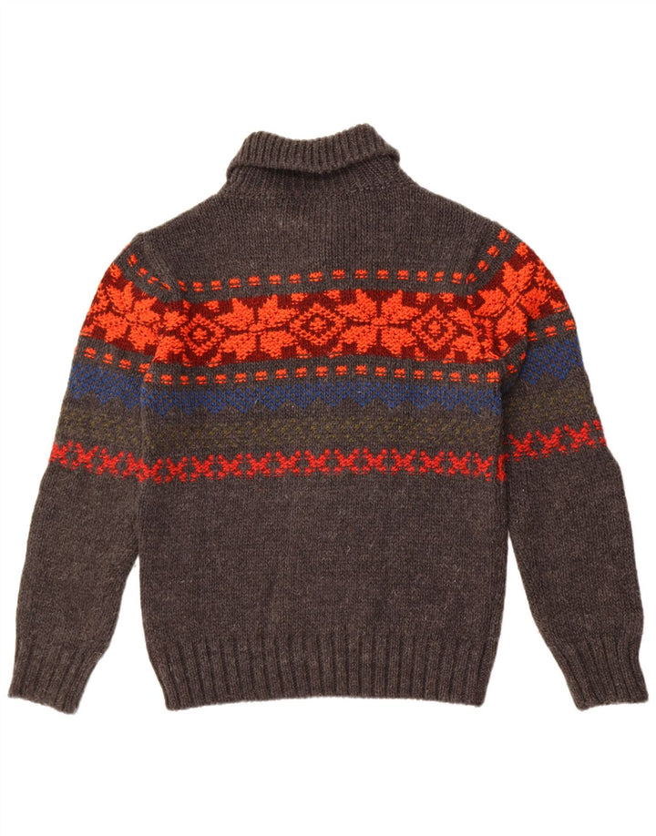 Recenzie Pulover pentru bărbați cu gât șal, gri mediu, poliacrilic Fair Isle