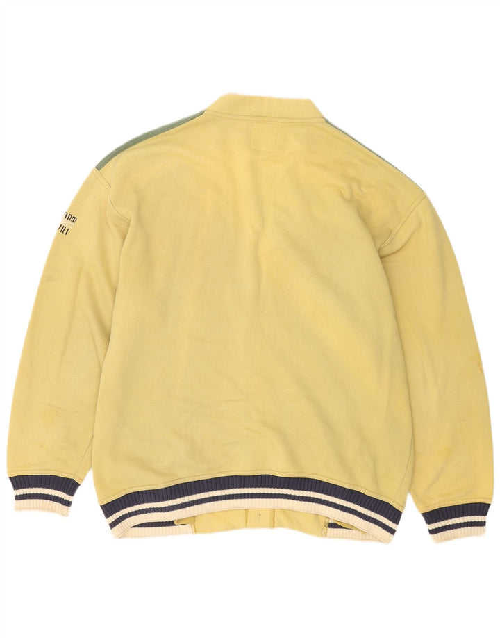 Pulover cardigan pentru bărbați Project, galben mare, bumbac color bloc