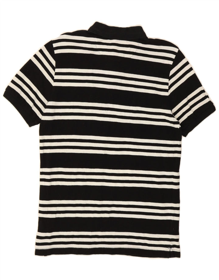 CHAPS Mens Polo Shirt Medium Black Striped Cotton Vintage Chaps and Second-Hand Chaps from Messina Hembry 