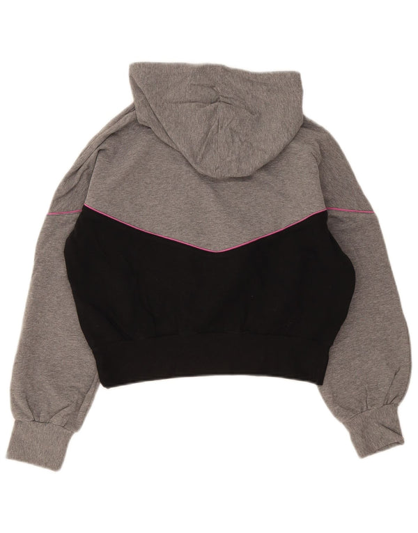 Pulover Benetton pentru fete, cu capota, 11-12 ani, 2XL, gri, bloc de culoare