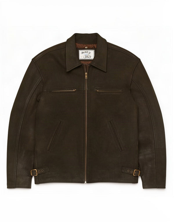 Jachetă de piele vintage pentru bărbați UK 38 Medium Khaki