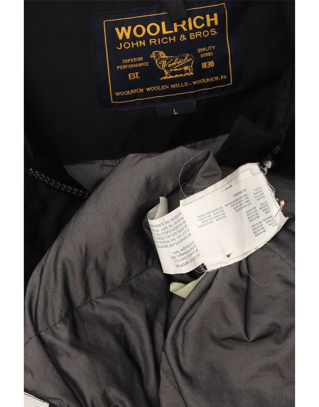 WOOLRICH Palton căptușit cu glugă pentru femei UK 16 Poliester negru mare