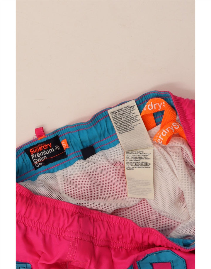 Pantaloni scurți de înot grafic pentru femei SUPERDRY UK 10, poliester roz mic