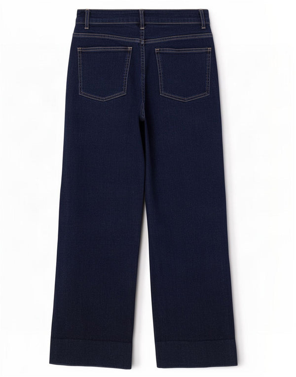 MINT VELVET Blugi pentru femei cu talie înaltă cu picioare largi UK 10 Mici W26 L29 Bleumarin