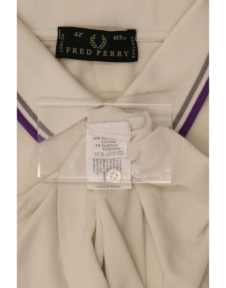 Cămașă polo Fred Perry pentru bărbați, bumbac alb mediu