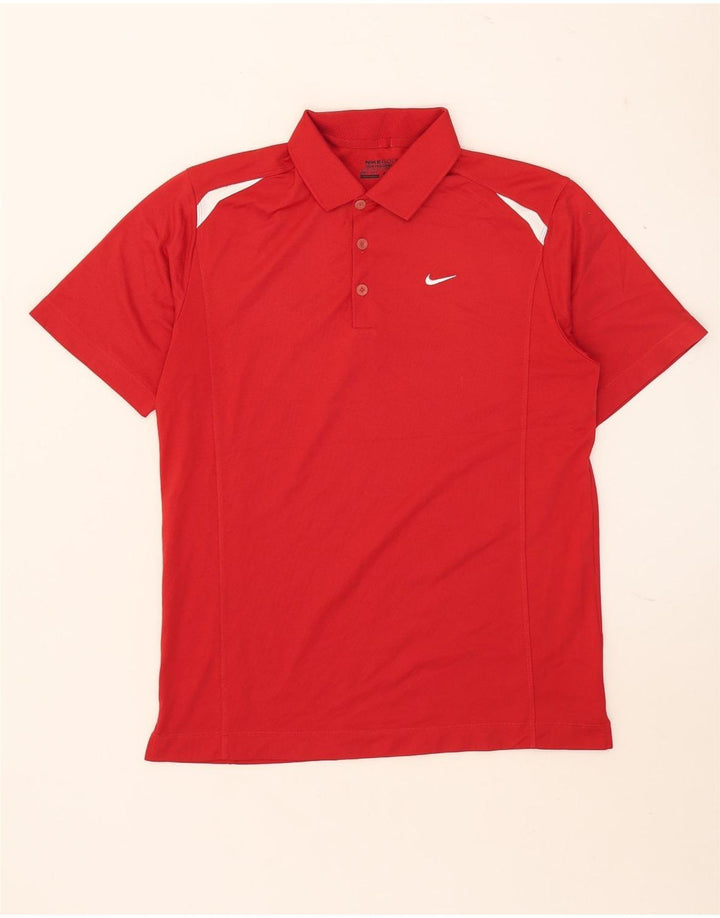 Tricou polo Nike pentru bărbați Dri Fit, roșu mediu, poliester color bloc