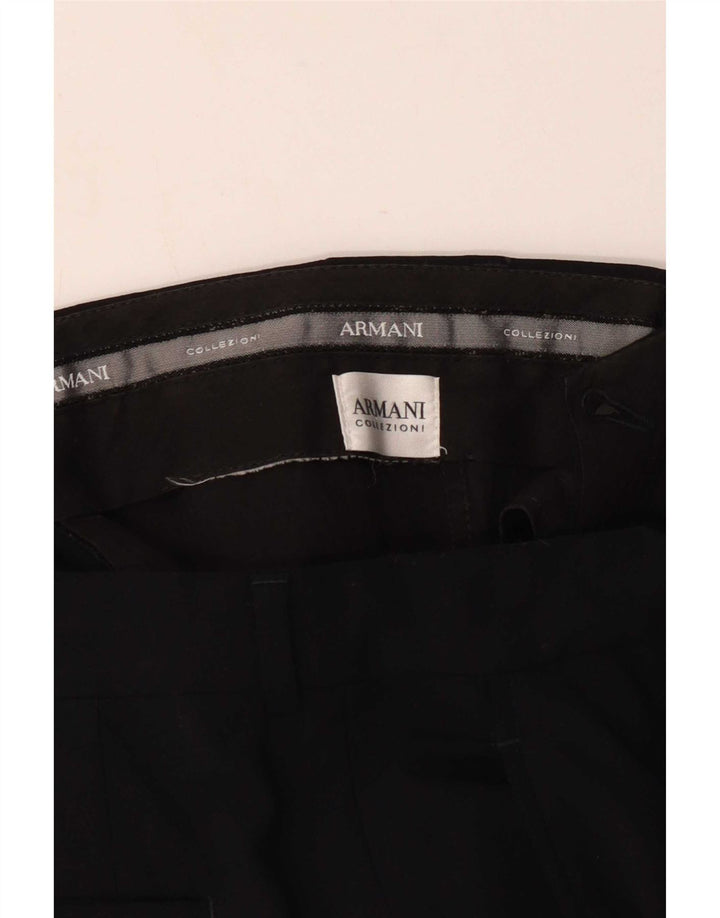 Pantaloni drepți pentru bărbați Armani L34 L36 Negri