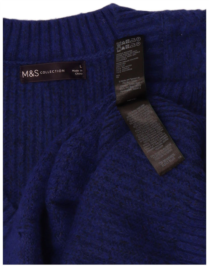 Marks & Spencer Womens Vest Tank Top UK 16 Large Blue Poliester