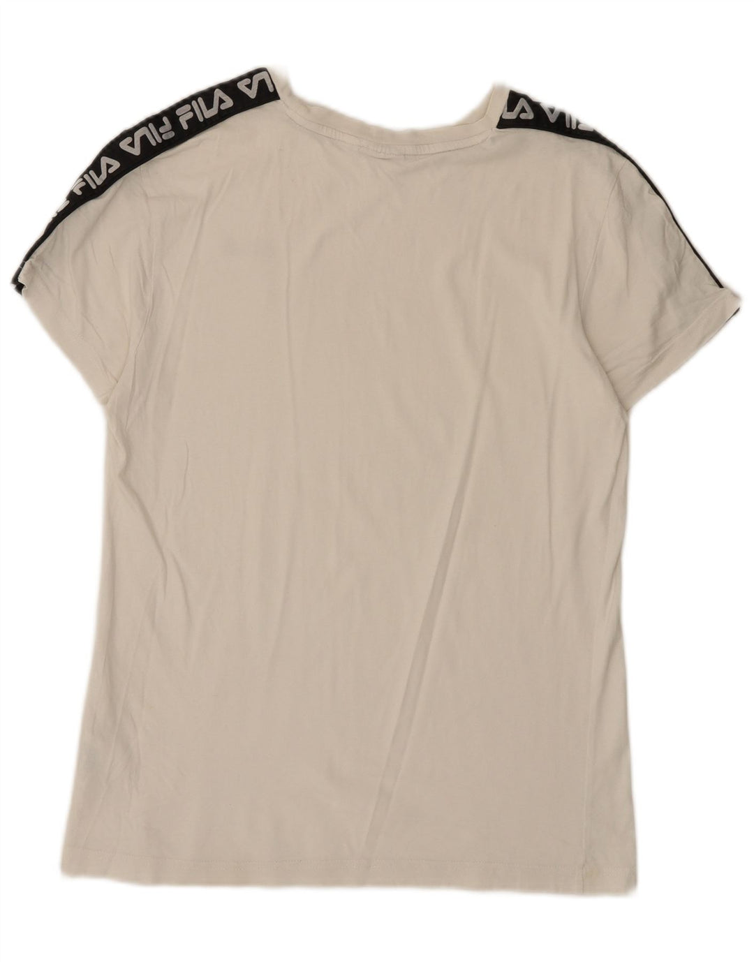 Tricou grafic Fila pentru bărbați Top mic, alb, din bumbac color bloc