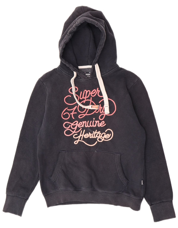 Pulover Superdry pentru damă, cu grafică, UK 14, mare, albastru, bumbac