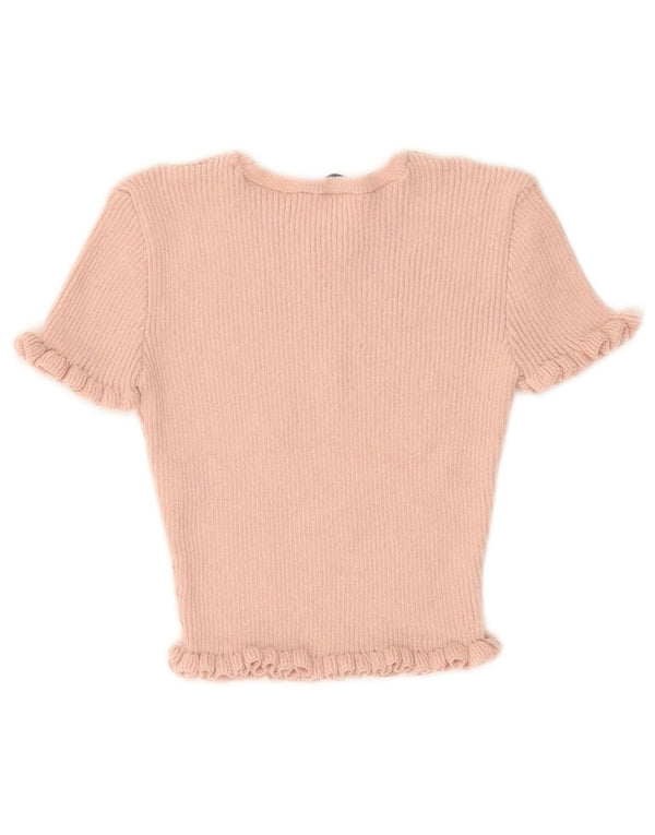 Bluză Crop Top Femei Zara UK 10 Poliester roz mic