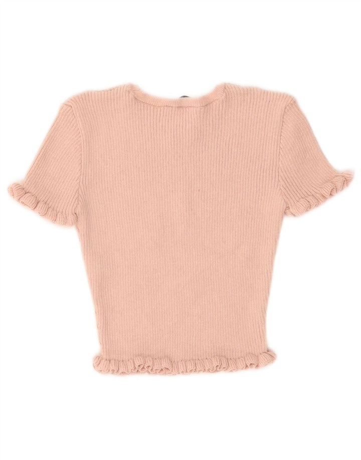 Bluză Crop Top Femei Zara UK 10 Poliester roz mic
