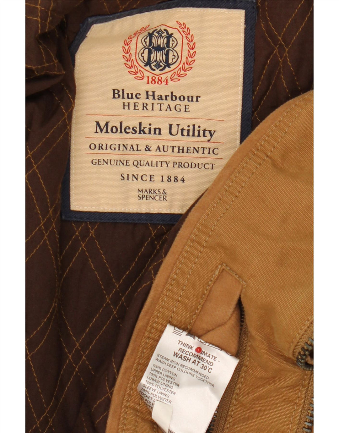 Jachetă pentru bărbați Marks & Spencer Blue Harbour Utility UK 40, mare, maro, bumbac