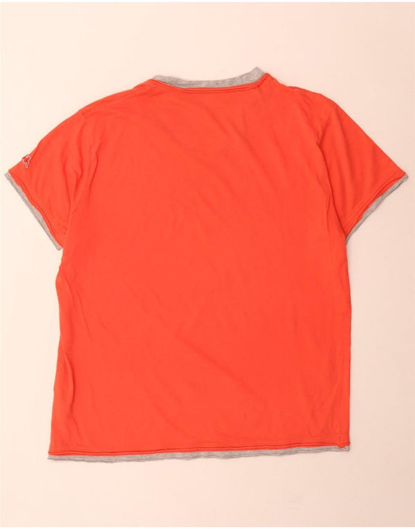 Tricou grafic pentru bărbați Kappa Top XL portocaliu din bumbac color bloc