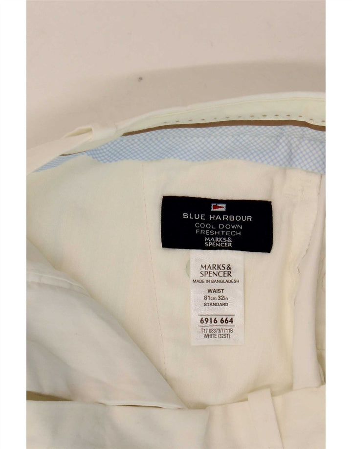 Marks & Spencer Pantaloni scurți chino Blue Harbour pentru femei W32, bumbac alb mare
