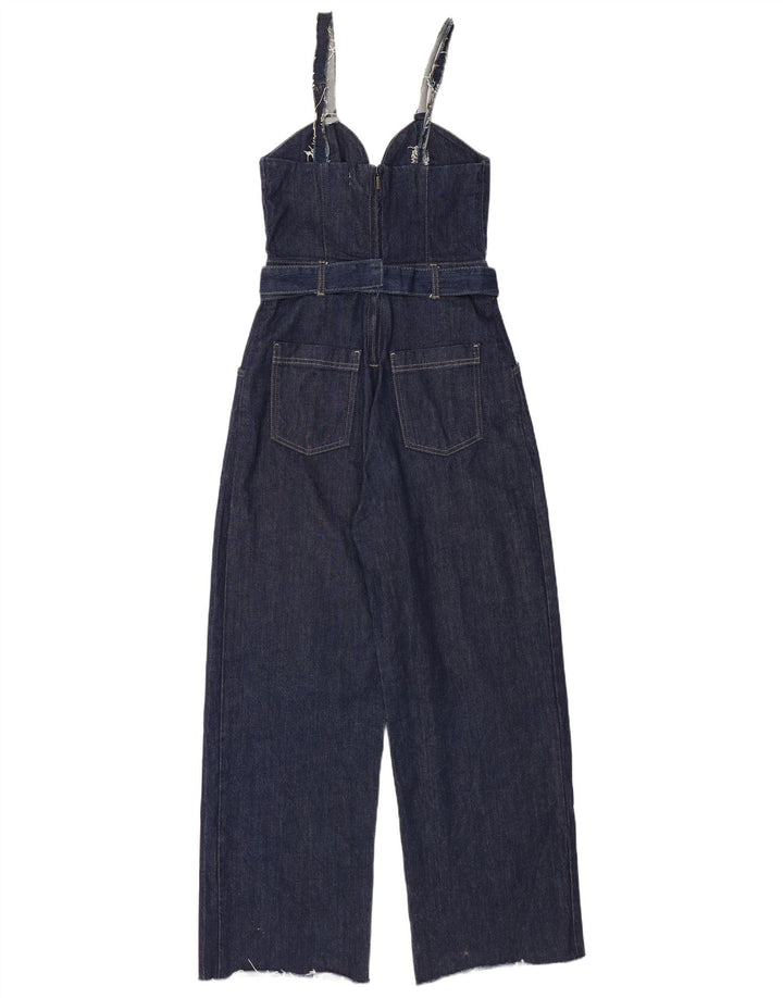 Salopetă de denim pentru femei Zara UK 8, bumbac, albastru bleumarin