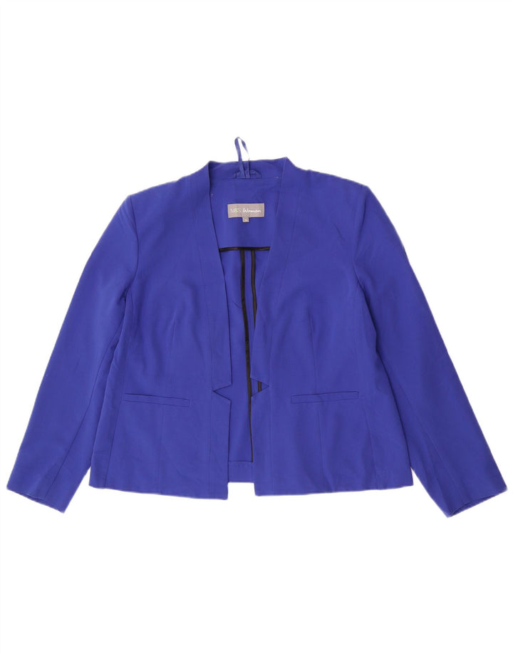 Marks & Spencer Jachetă Blazer deschisă pentru femei UK 16 Poliester albastru mare