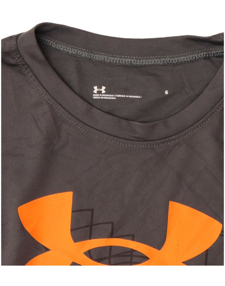 Tricou grafic pentru băieți UNDER ARMOUR Top 5-6 ani poliester gri