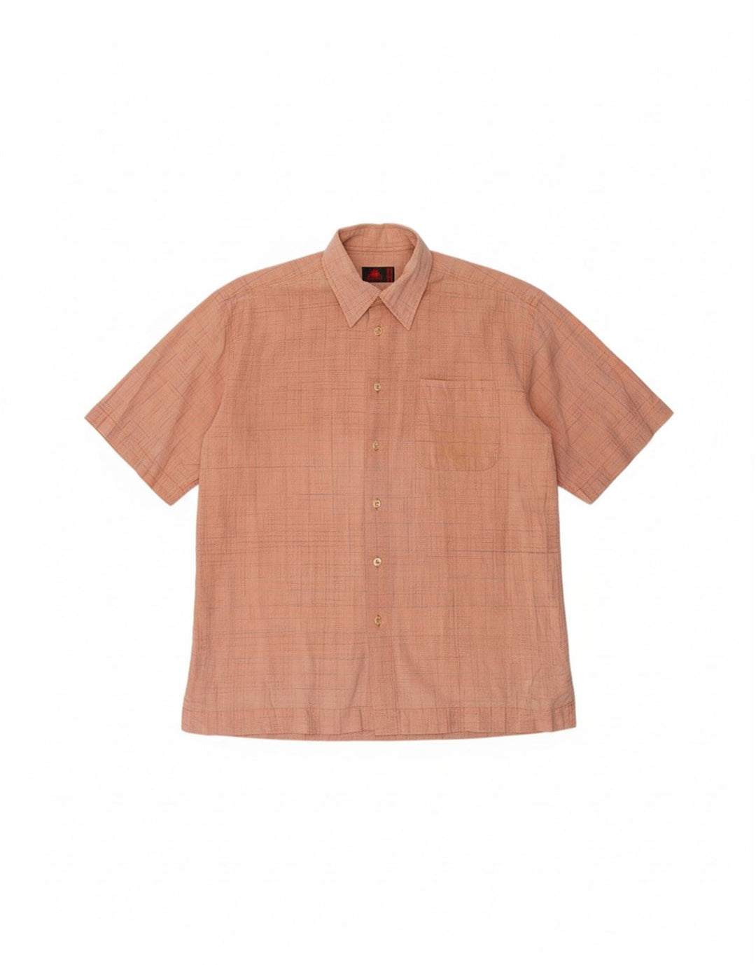 KAPPA Mens Short Sleeve Shirt Medium Orange Flecked Cotton Vintage Kappa and Second-Hand Kappa from Messina Hembry 