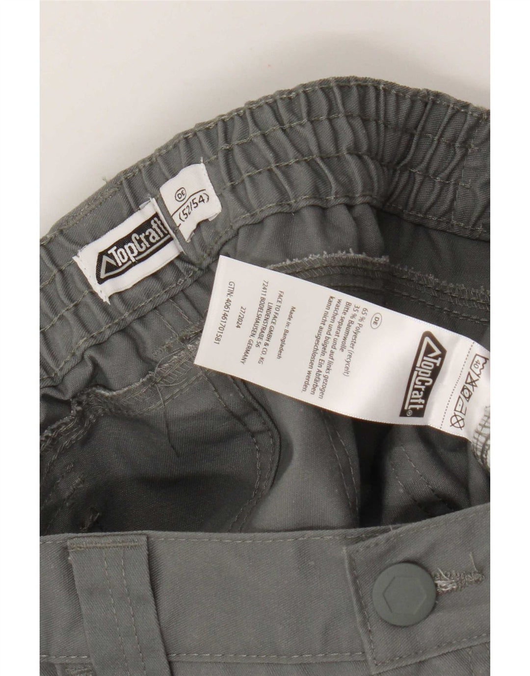 Pantaloni scurti cargo vintage pentru bărbați IT 52/54 XL W38 poliester gri