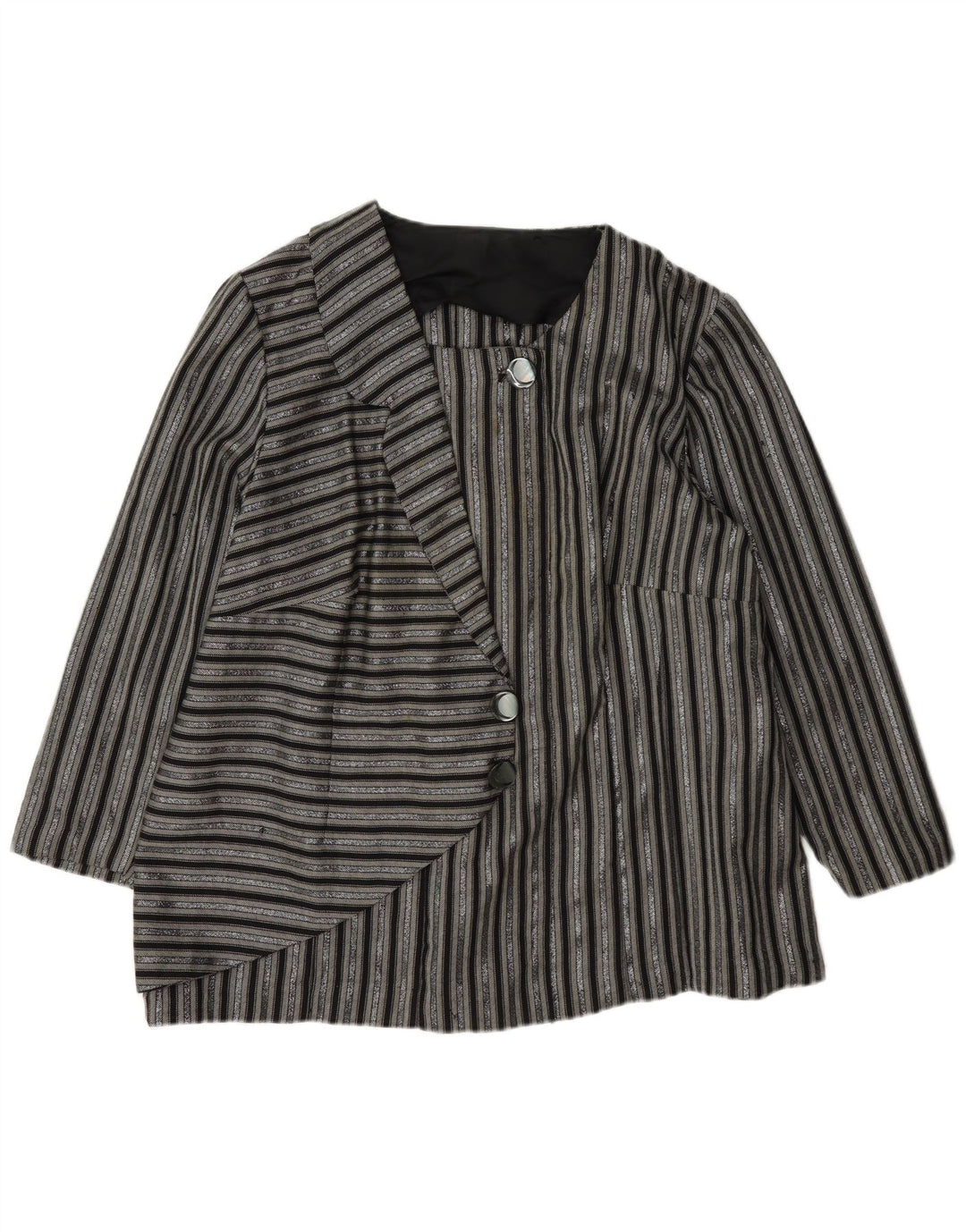 Blazer Vintage pentru femei cu 1 nasture, UK 14, mare, cu dungi negre