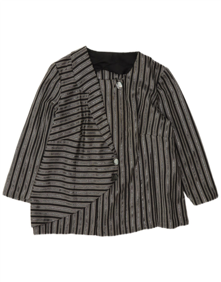 Blazer Vintage pentru femei cu 1 nasture, UK 14, mare, cu dungi negre