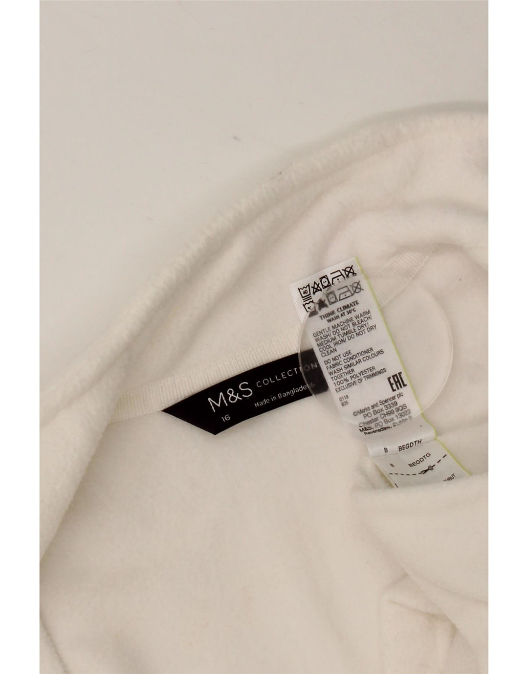 Jachetă pentru femei Marks & Spencer din lână UK 16, mare, alb, poliester