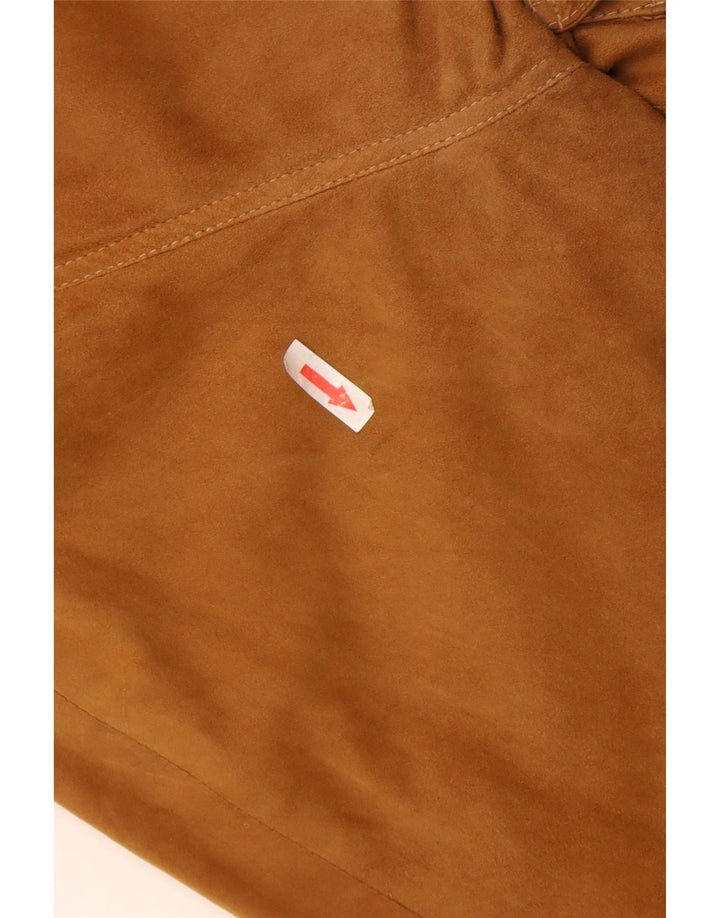 Bomber vintage pentru bărbați din piele intoarsa UK 40 mare maro