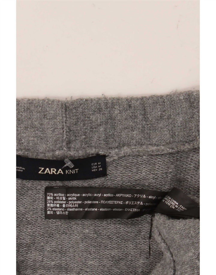Pulover cardigan supradimensionat pentru femei Zara UK 14, gri mediu cu pete acrilice