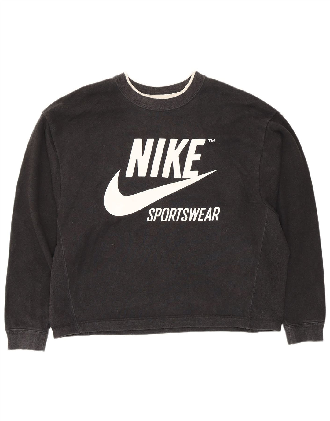 Pulover supradimensionat pentru femei Nike UK 14 Bumbac mediu negru