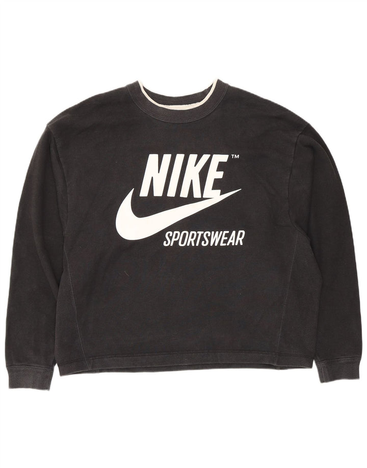 Pulover supradimensionat pentru femei Nike UK 14 Bumbac mediu negru