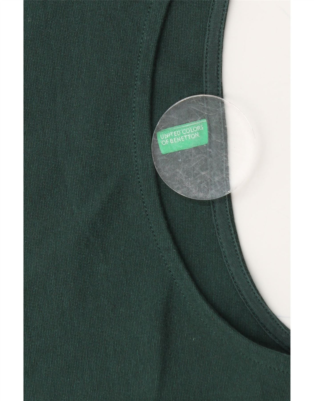 BENETTON Crop Top pentru femei cu mânecă lungă UK 12 Medium Green